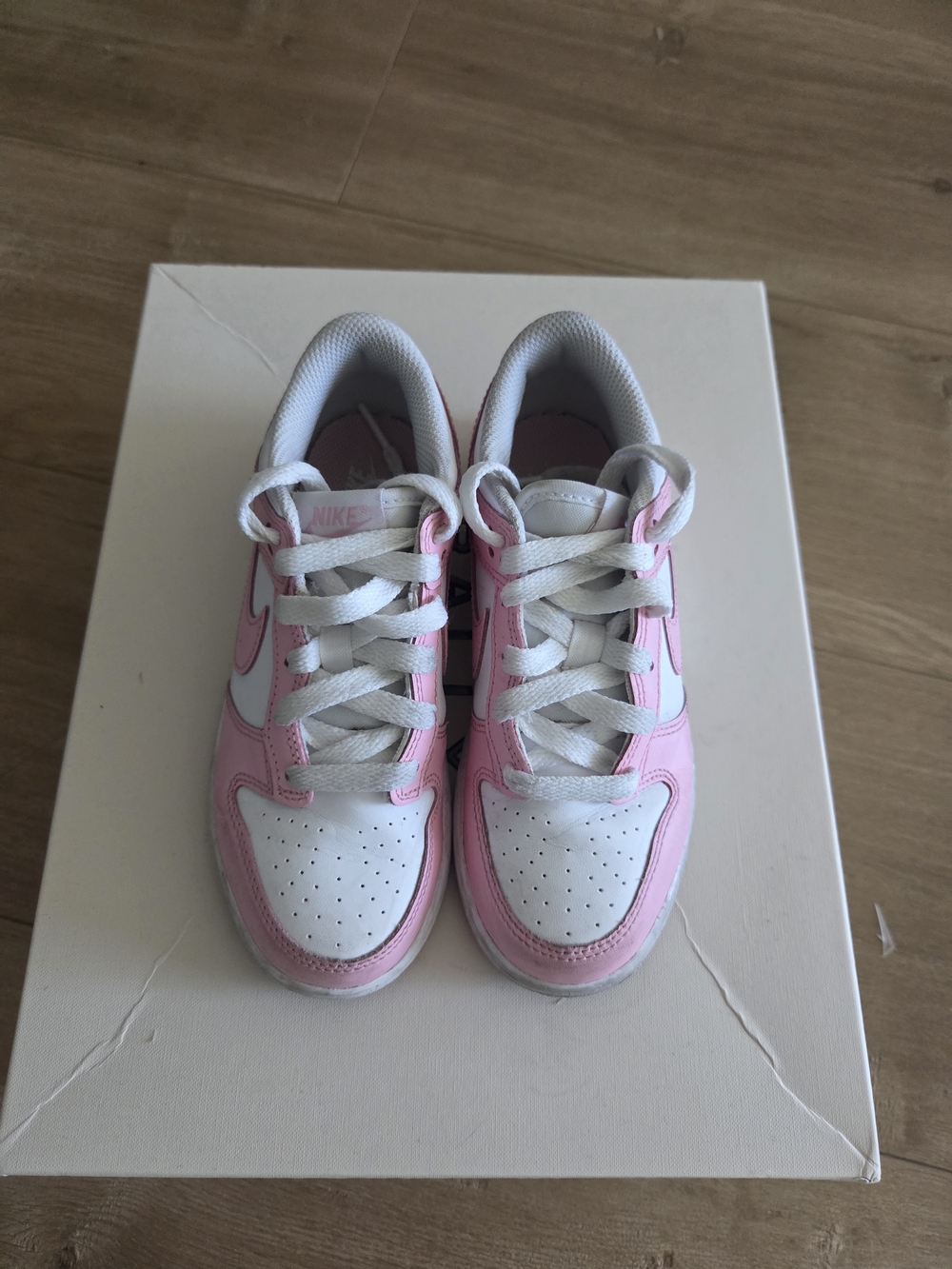 Nike Kids Dunk White and Pink Low-Top Sneakers